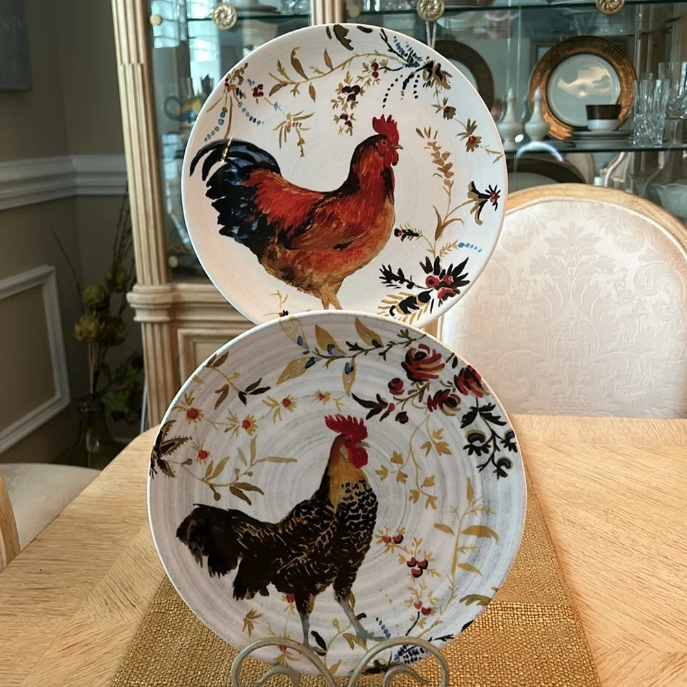 Williams-Sonoma Rooster Francais Marc Lacaze Plate (2)